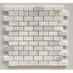 Mystic White Marble 1X2 Polished Mosaic Tile - STANDARD QUALITY - Lot of 20 Sheets