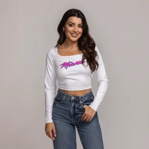 New Era Miami HEAT Original Vice Long Sleeve Cropped Tee