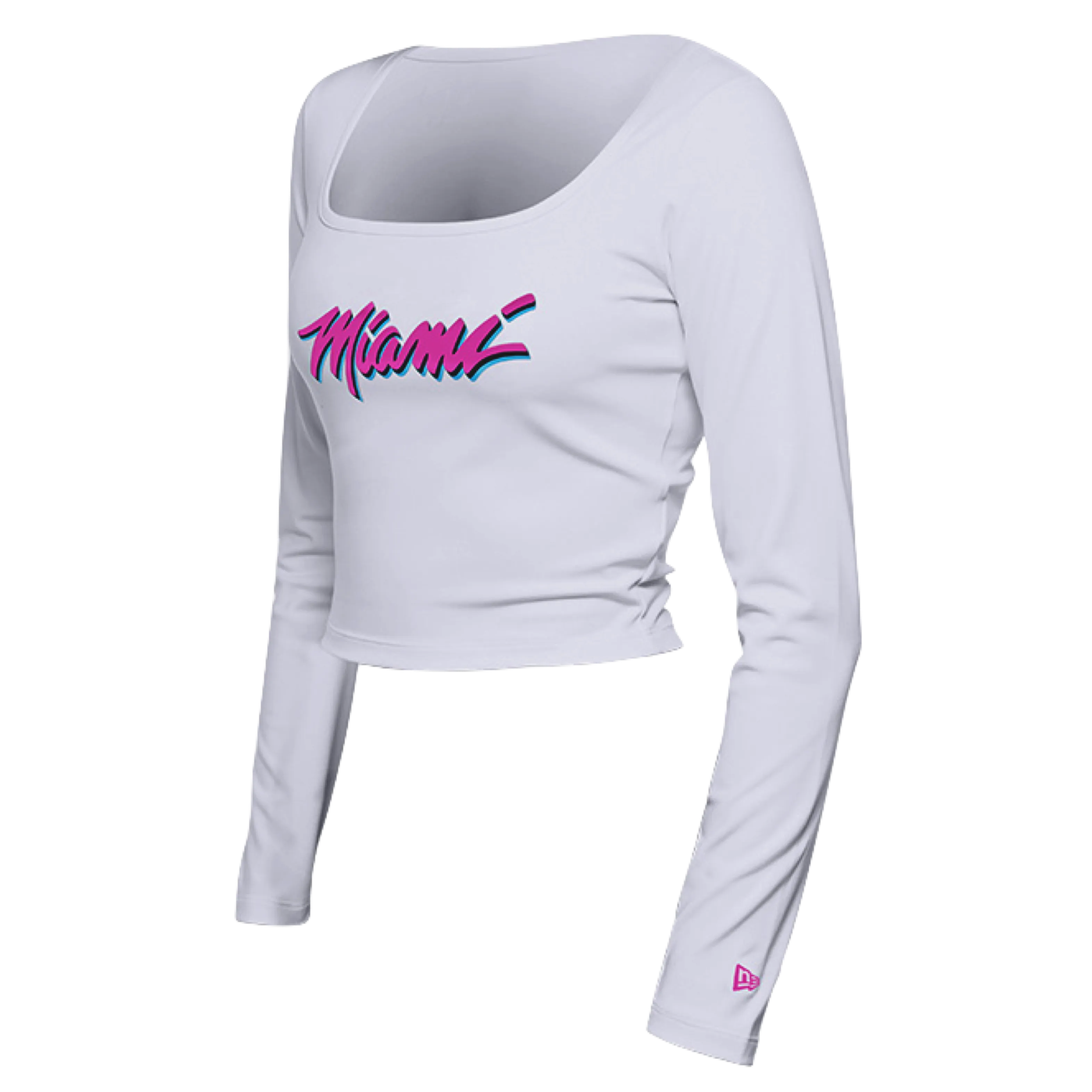 New Era Miami HEAT Original Vice Long Sleeve Cropped Tee