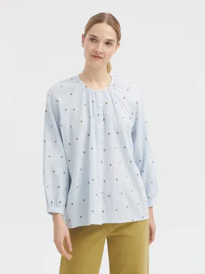 Nice Things Jacquard Cotton Shirt - Extralight Blue