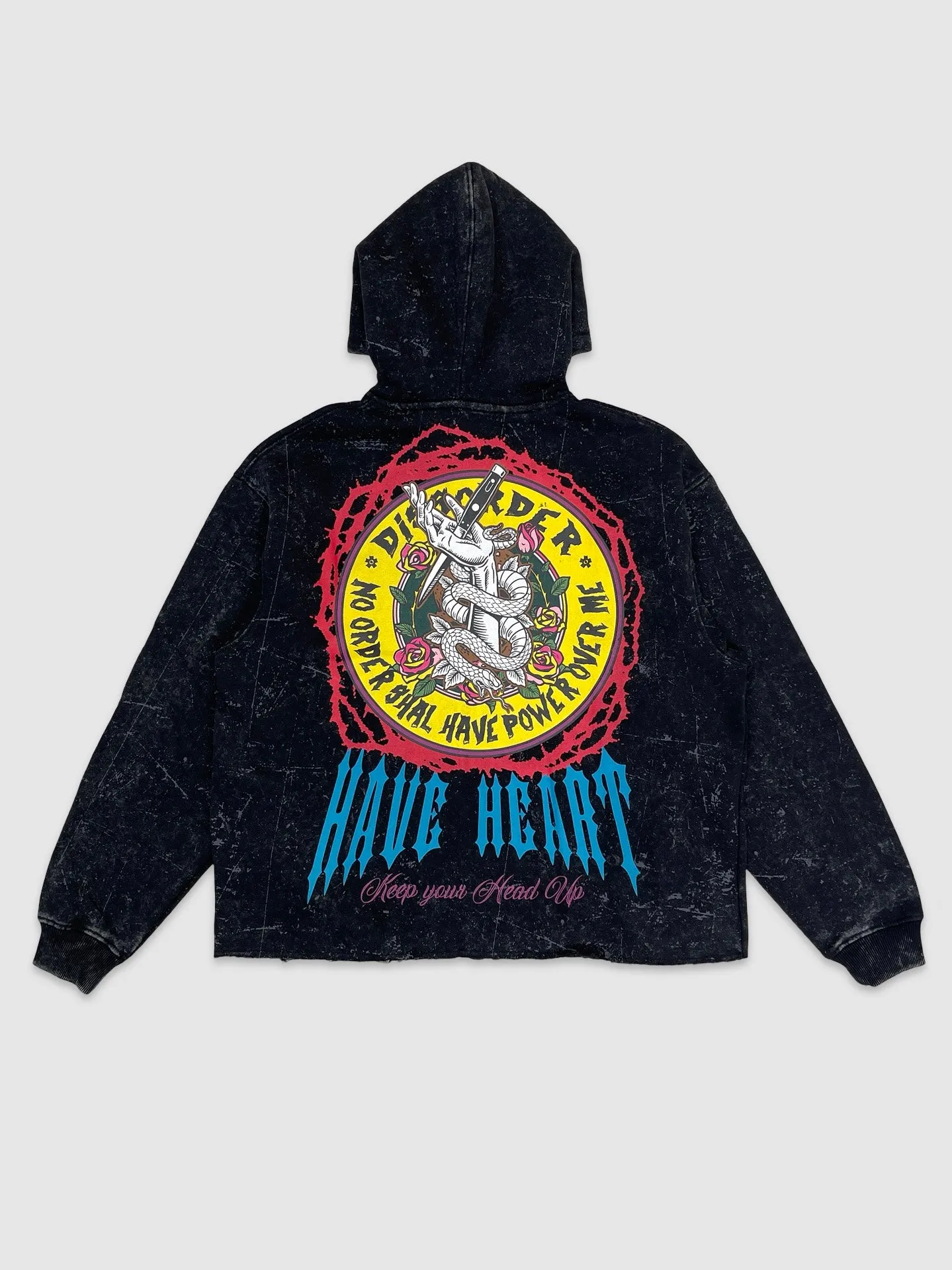 NOR-GN4094-Have Heart Full Zip Crop Hoodie