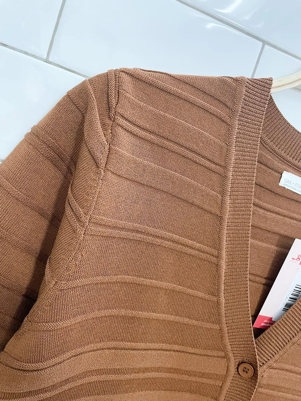 oak   fort cropped short sleeve knit cardi