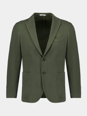 Olive Green Classic Fit Cotton Jacket