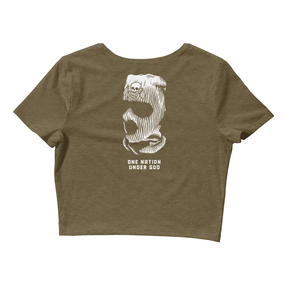 One Nation Under God Ladies  Crop Tee