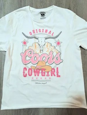 Original Coors Cowgirl Pastel White T-Shirt - WS