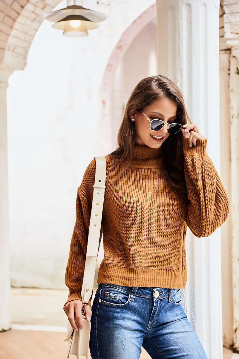 Original Design Women's Autumn High Collar Sweater
