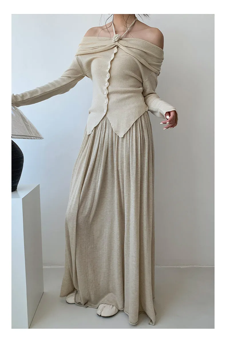 Oversized draping skirt