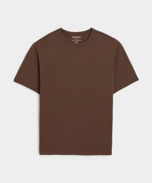 Oversized Luxe Jersey Tee in Toasted Brown