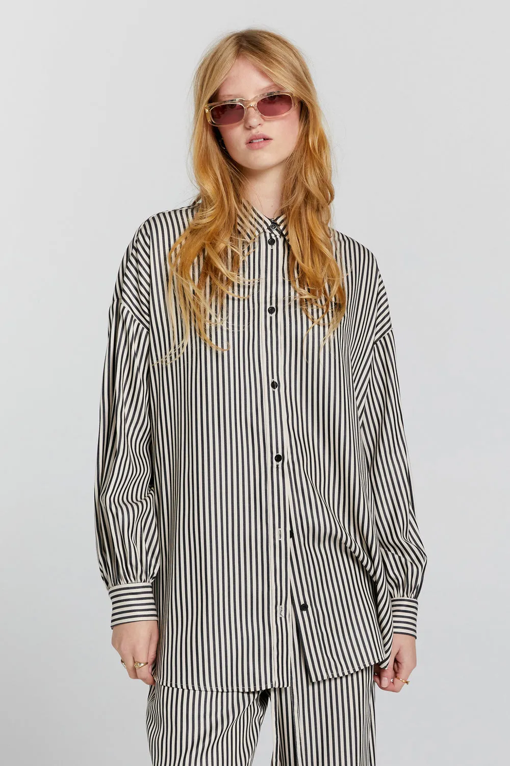 Oversized Walker Shirt Black Stripe