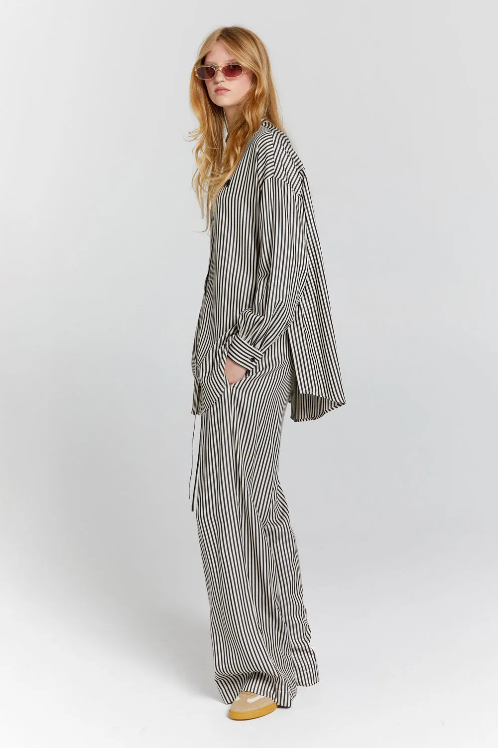Oversized Walker Shirt Black Stripe