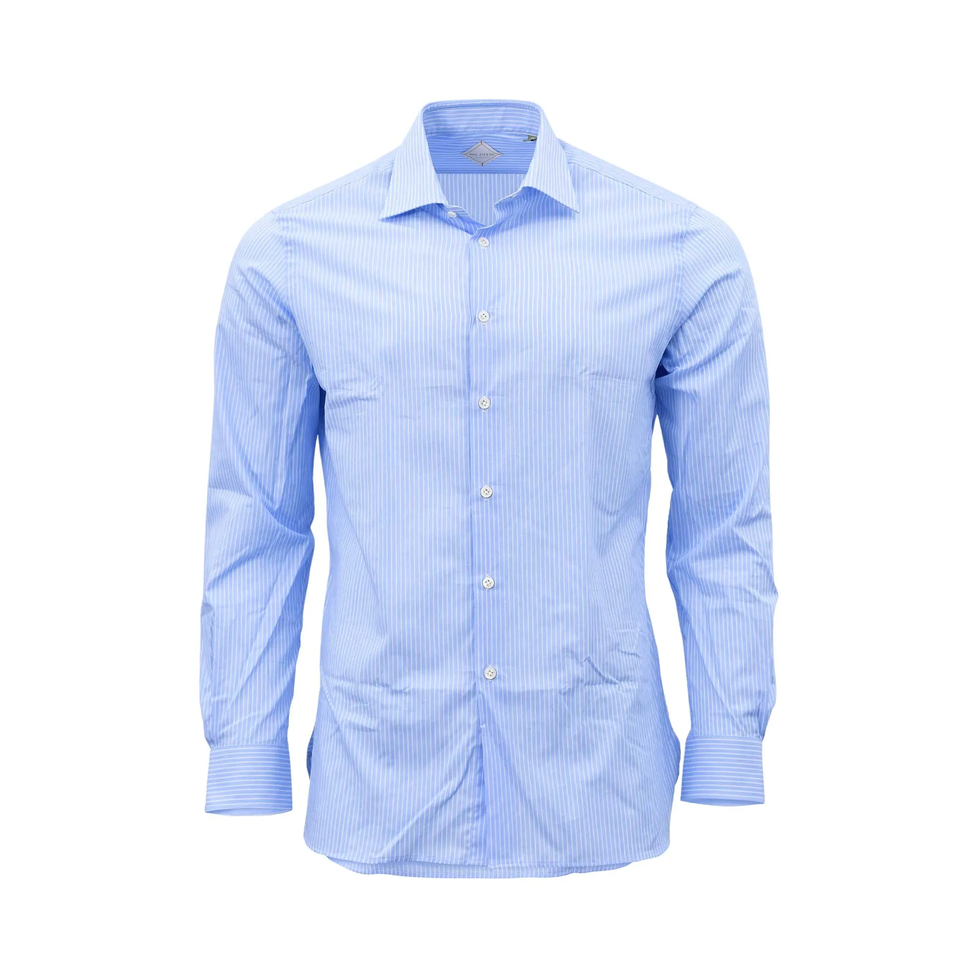 Pal Zileri Men's Light Blue Striped Dress Shirt