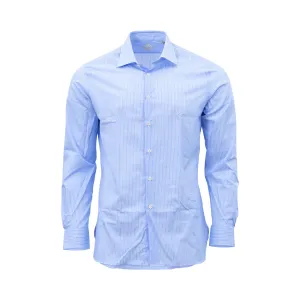 Pal Zileri Men's Light Blue Striped Dress Shirt