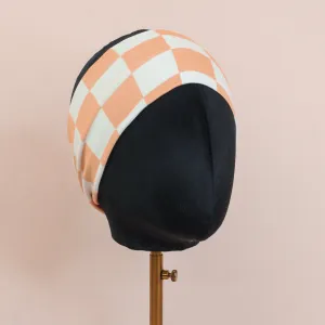 Peach Fuzz Checker Stretch Headband