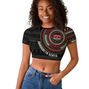 Personalised Kenya African Tribal Pattern Raglan Cropped T shirt Chest Arm Tattoo LT15