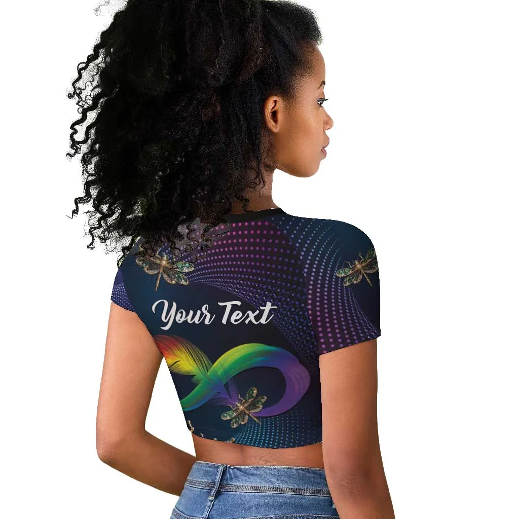 Personalized As Long As I Breathe You'll Be Remembered Raglan Cropped T shirt Luxury Dragonfly - Feather Infinity LT01