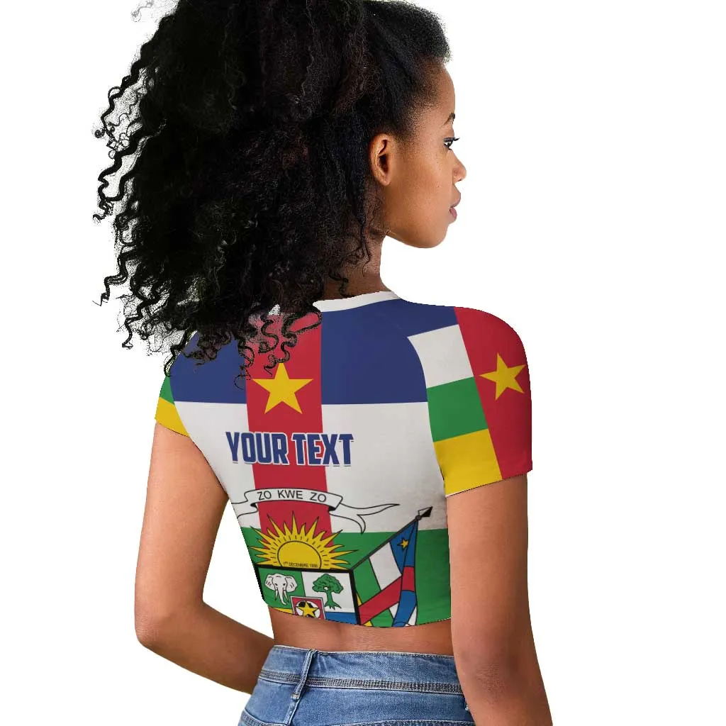 Personalized Central African Republic Raglan Cropped T shirt African Zo Kwe Zo LT01