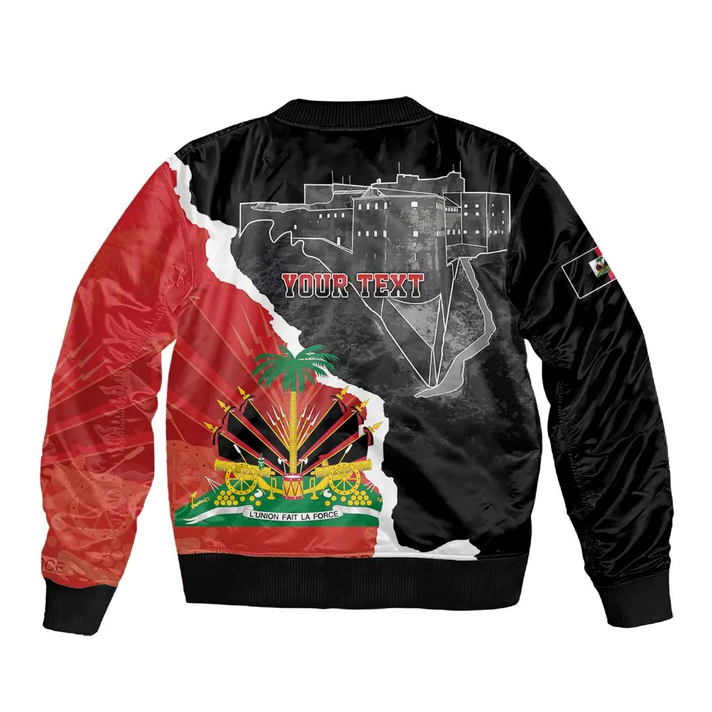 Personalized Haiti First Black Republic 1804 Sleeve Zip Bomber Jacket Ayiti Citadel Laferriere LT7