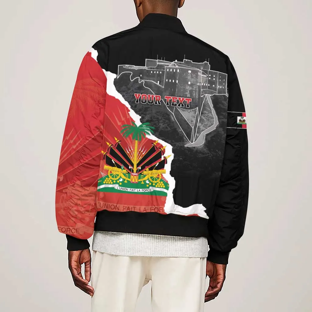 Personalized Haiti First Black Republic 1804 Sleeve Zip Bomber Jacket Ayiti Citadel Laferriere LT7