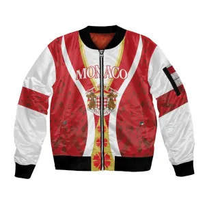Personalized Monaco Sleeve Zip Bomber Jacket Deo Juvante Sporty Style LT01
