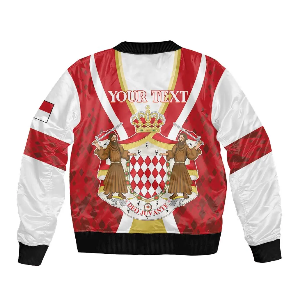 Personalized Monaco Sleeve Zip Bomber Jacket Deo Juvante Sporty Style LT01