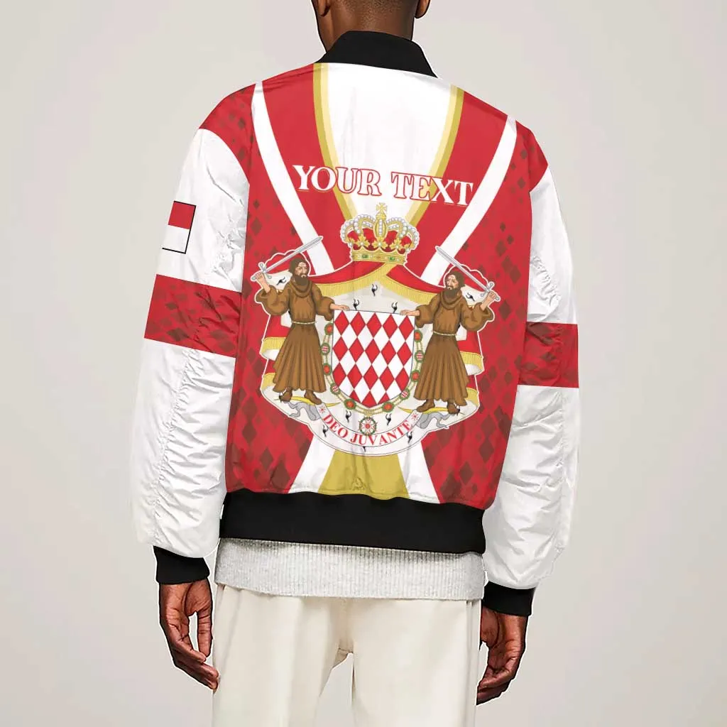 Personalized Monaco Sleeve Zip Bomber Jacket Deo Juvante Sporty Style LT01