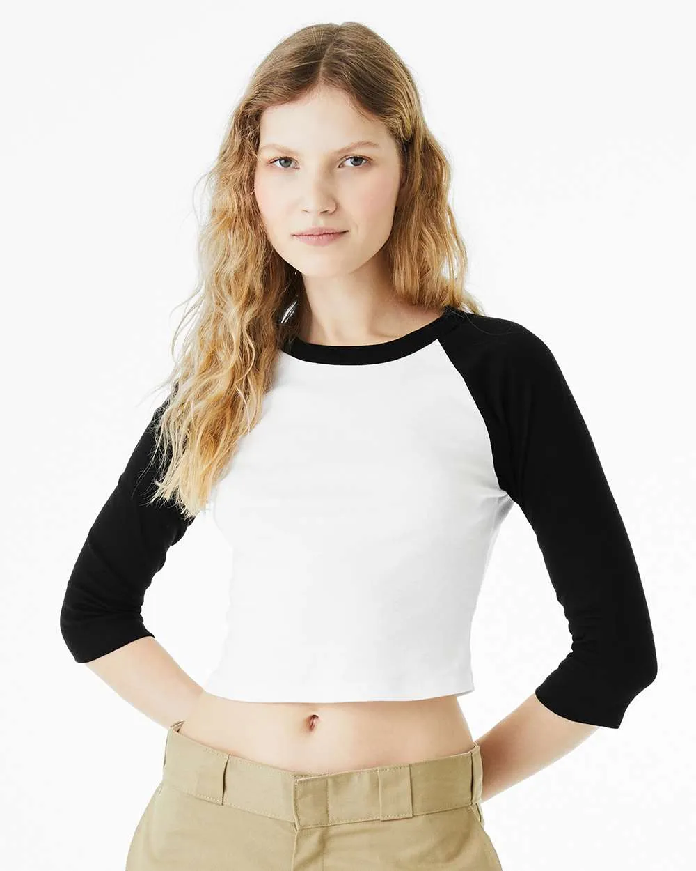 Phi Mu Sorority Raglan Baby Tee - Cropped Shirt