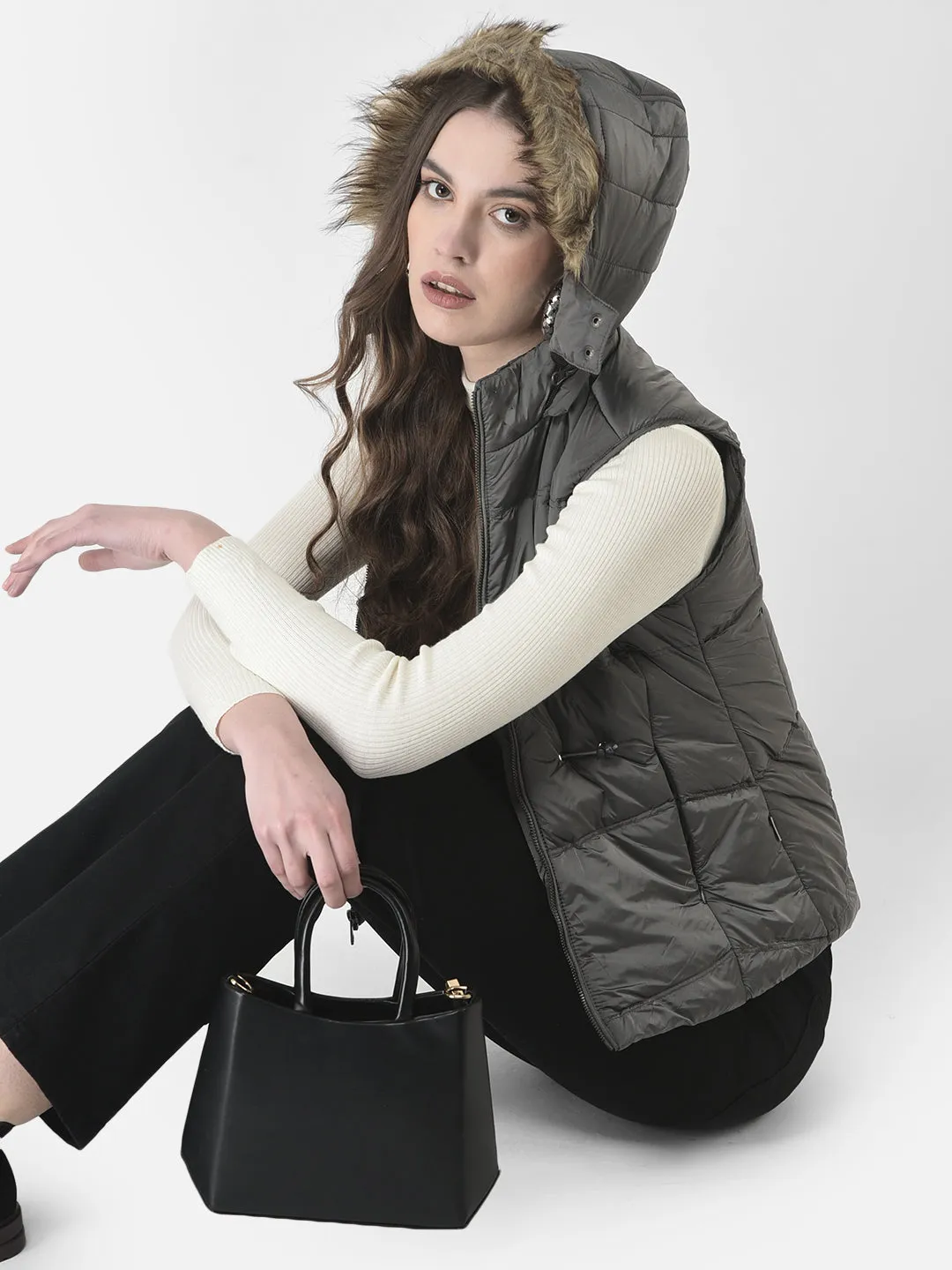 Polished Silver Padded Gilet
