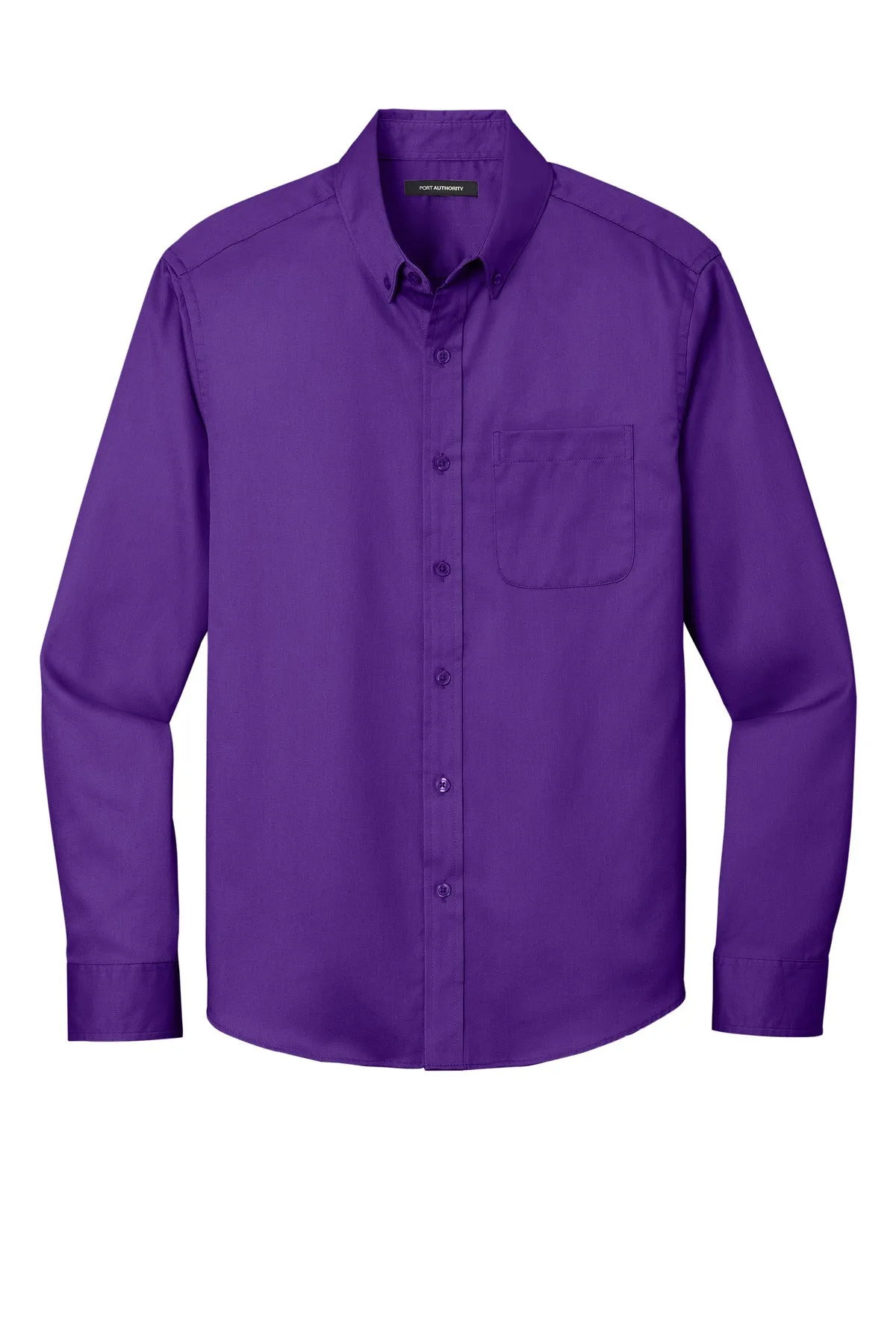 Port Authority Long Sleeve SuperPro React Twill Shirt. W808 Purple