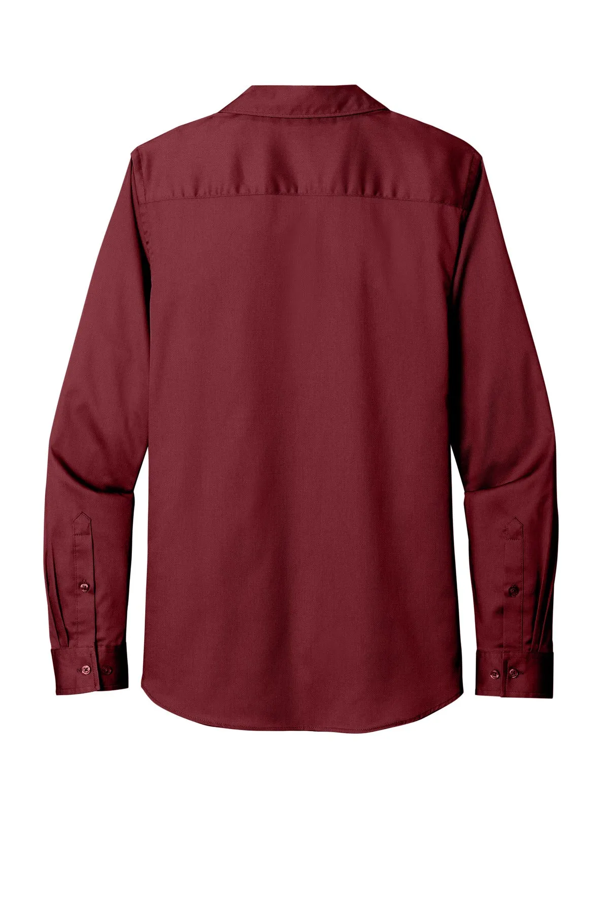 Port Authority Women's Long Sleeve SuperPro ReactTwill Shirt. LW808 Burgundy