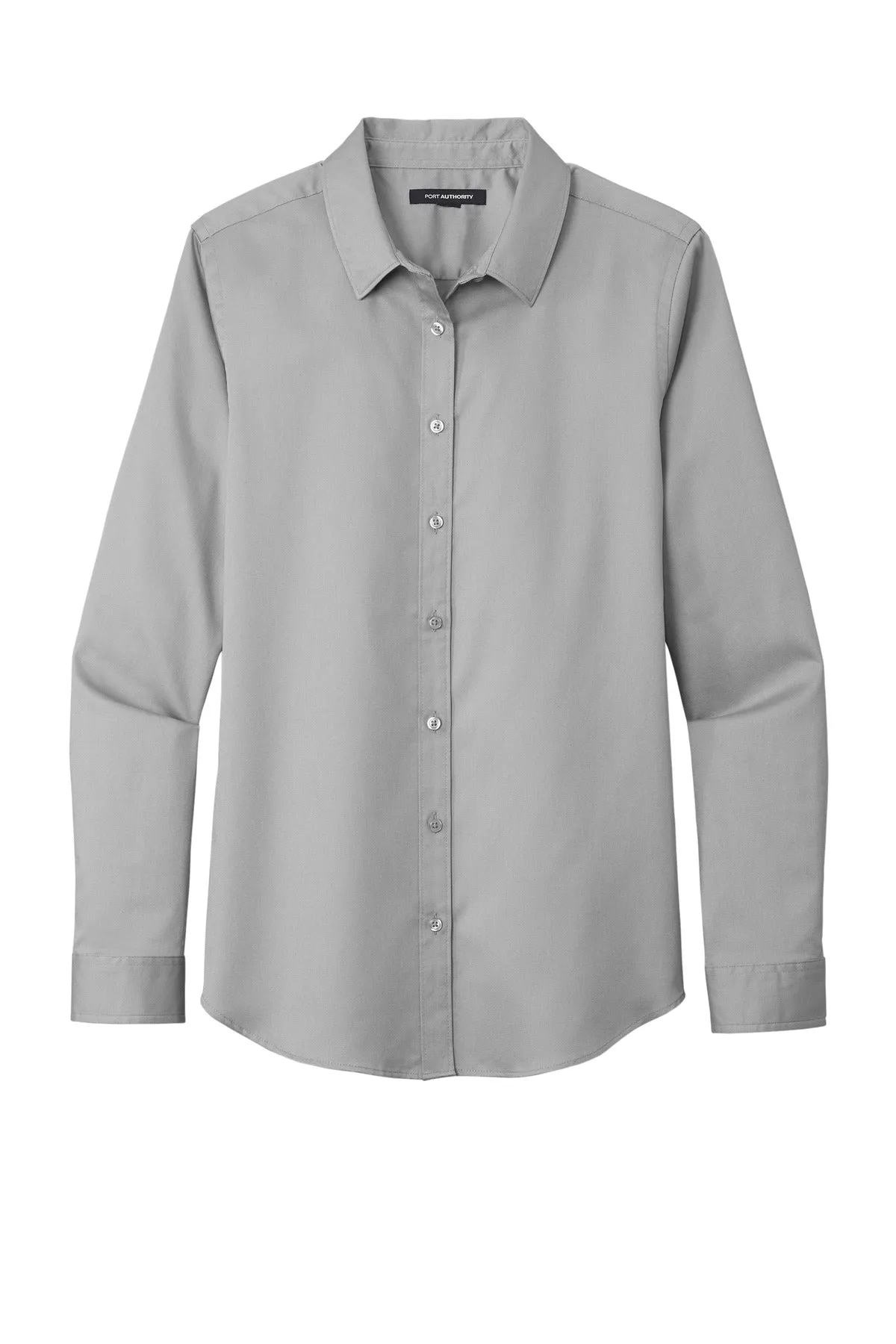 Port Authority Women's Long Sleeve SuperPro ReactTwill Shirt. LW808 Gusty Grey