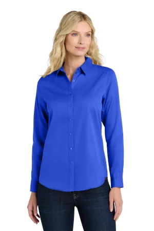 Port Authority Women's Long Sleeve SuperPro ReactTwill Shirt. LW808 True Royal