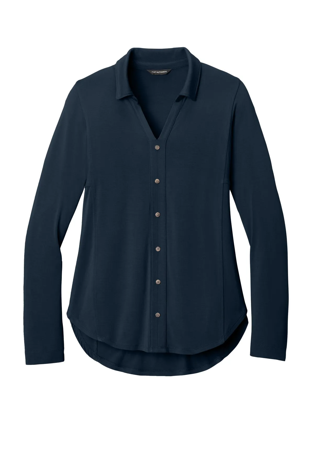 Port Authority Women's Luxe Knit Button Tunic LK5602 River Blue Navy