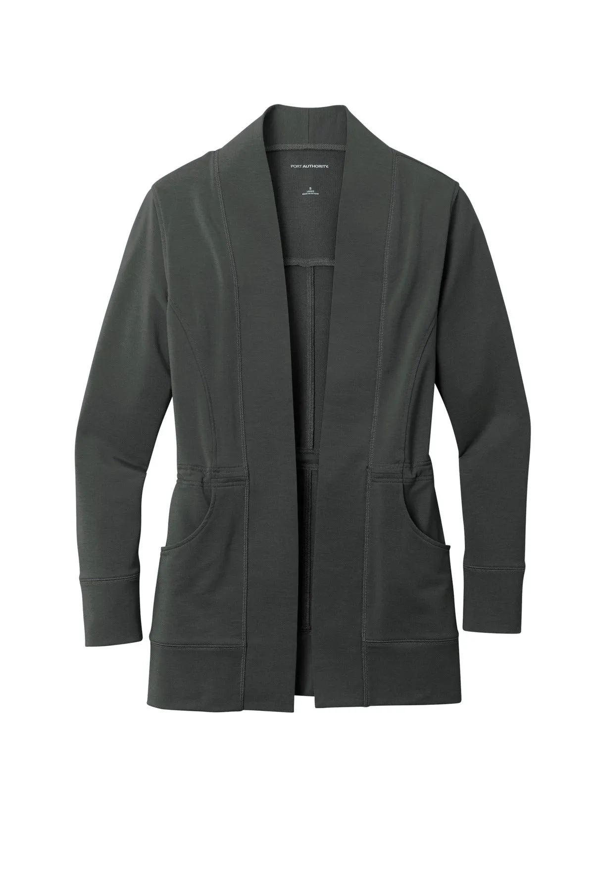 Port Authority Women's Microterry Cardigan LK825 Charcoal