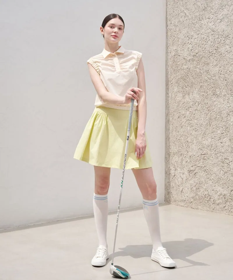 POSHERD PinTuck Volume Skirt - Lemon Green