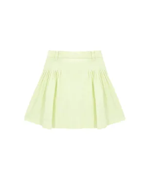 POSHERD PinTuck Volume Skirt - Lemon Green