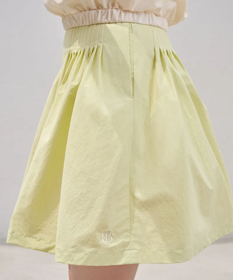 POSHERD PinTuck Volume Skirt - Lemon Green