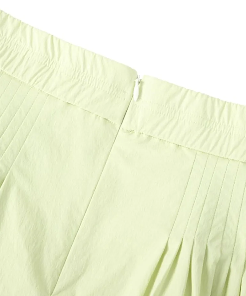 POSHERD PinTuck Volume Skirt - Lemon Green
