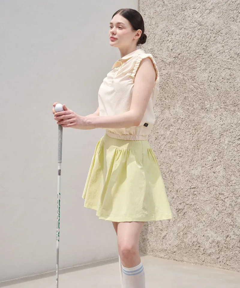 POSHERD PinTuck Volume Skirt - Lemon Green