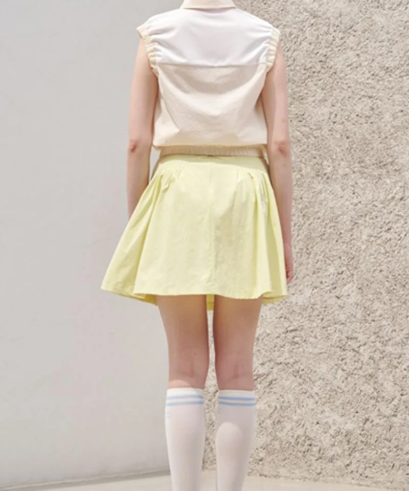 POSHERD PinTuck Volume Skirt - Lemon Green