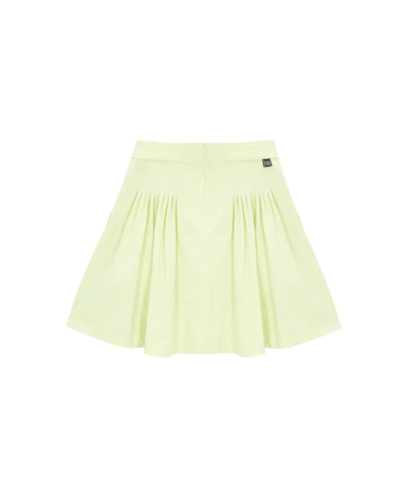 POSHERD PinTuck Volume Skirt - Lemon Green