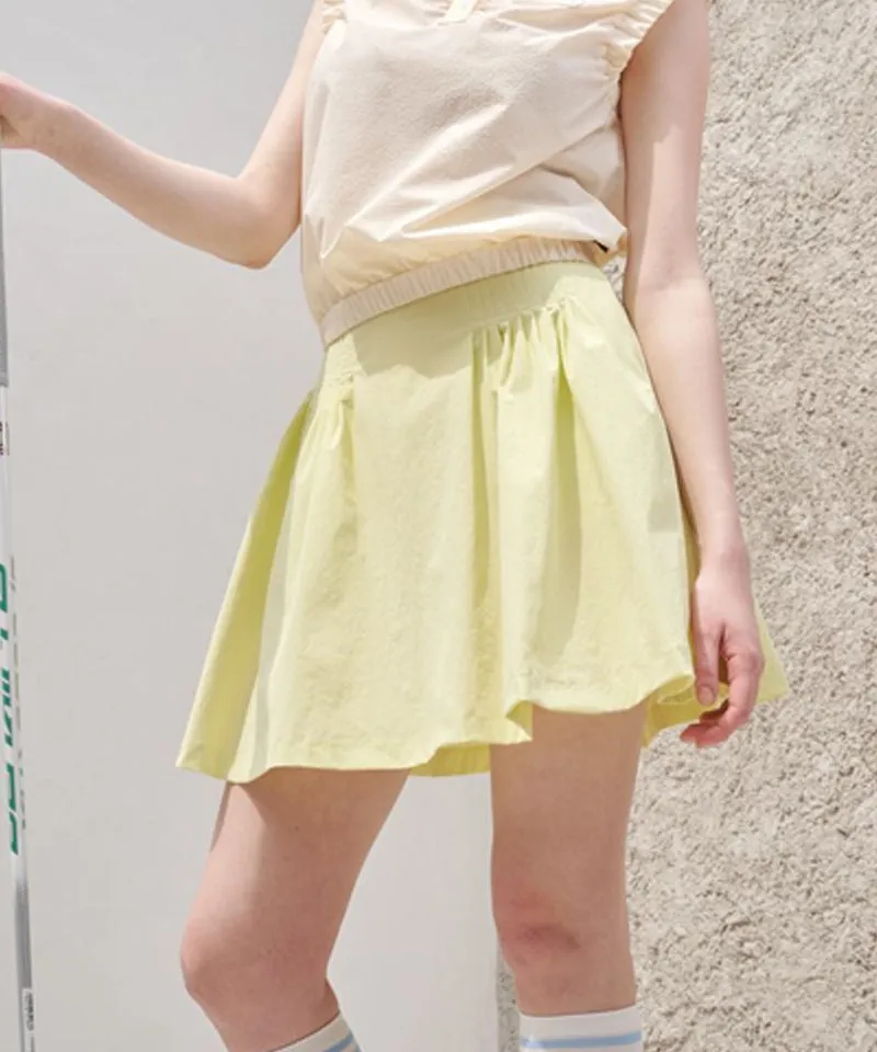 POSHERD PinTuck Volume Skirt - Lemon Green