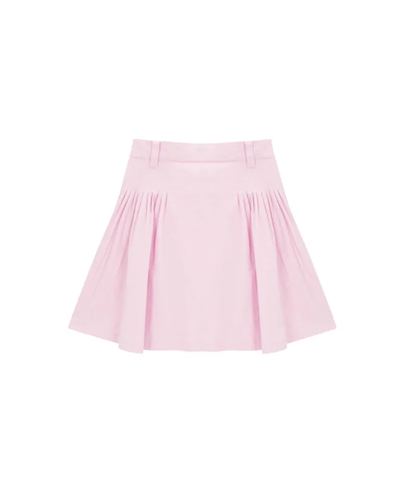 POSHERD PinTuck Volume Skirt - Light Pink