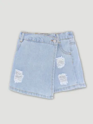 Pre-Girls Denim Skort - Light Blue