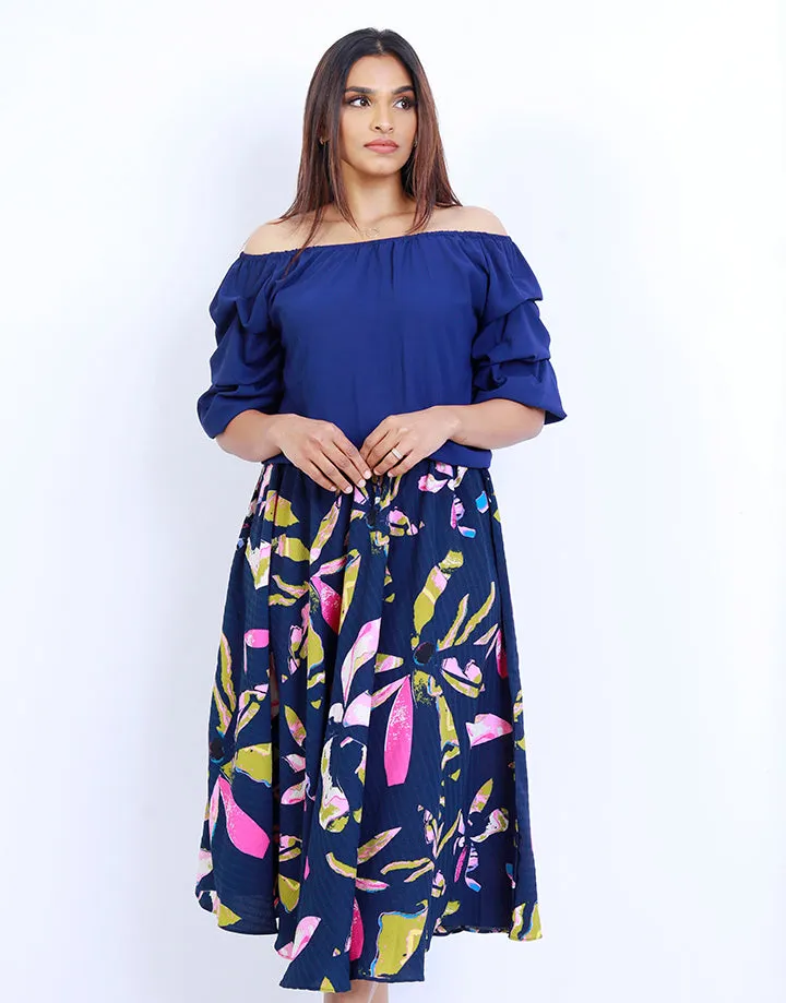 Printed Skirt with Tie Up Detail