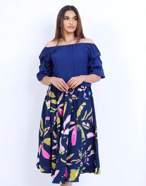 Printed Skirt with Tie Up Detail