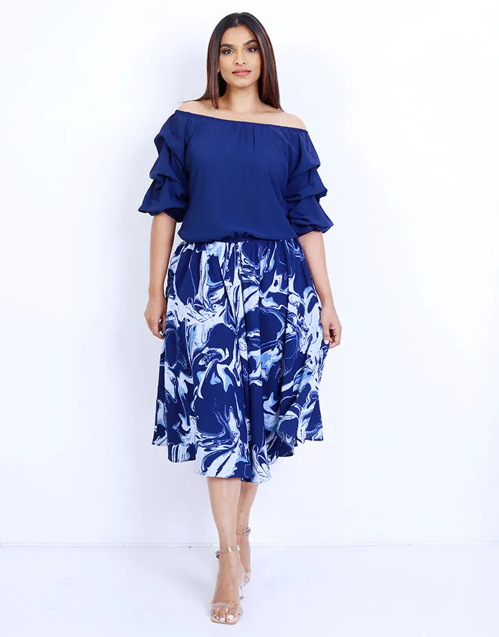 Printed Skirt with Tie Up Detail