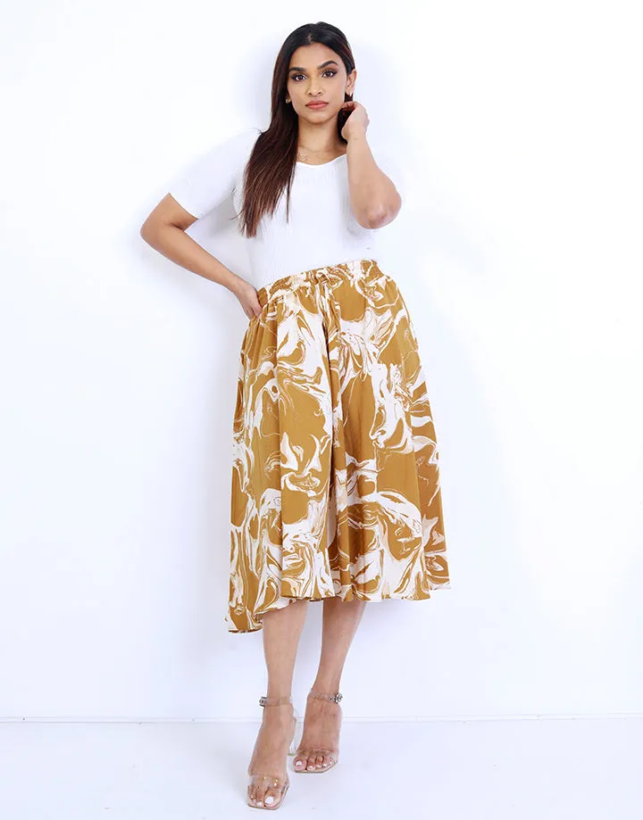 Printed Skirt with Tie Up Detail