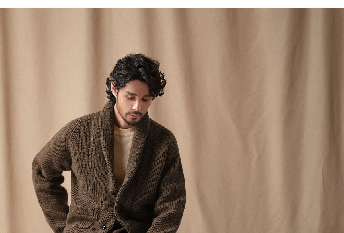 Pure Wool Shawl Collar Cardigan