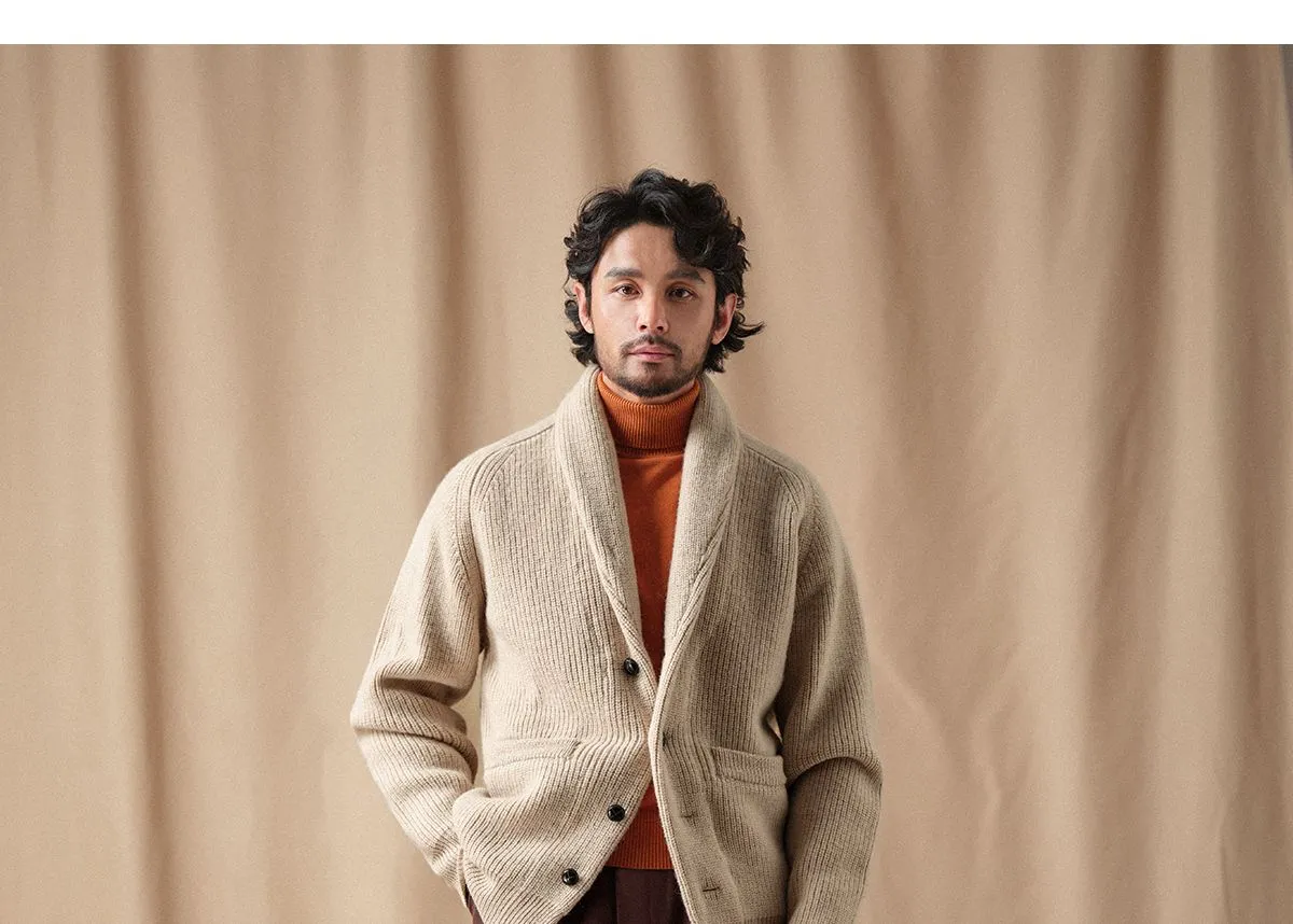 Pure Wool Shawl Collar Cardigan