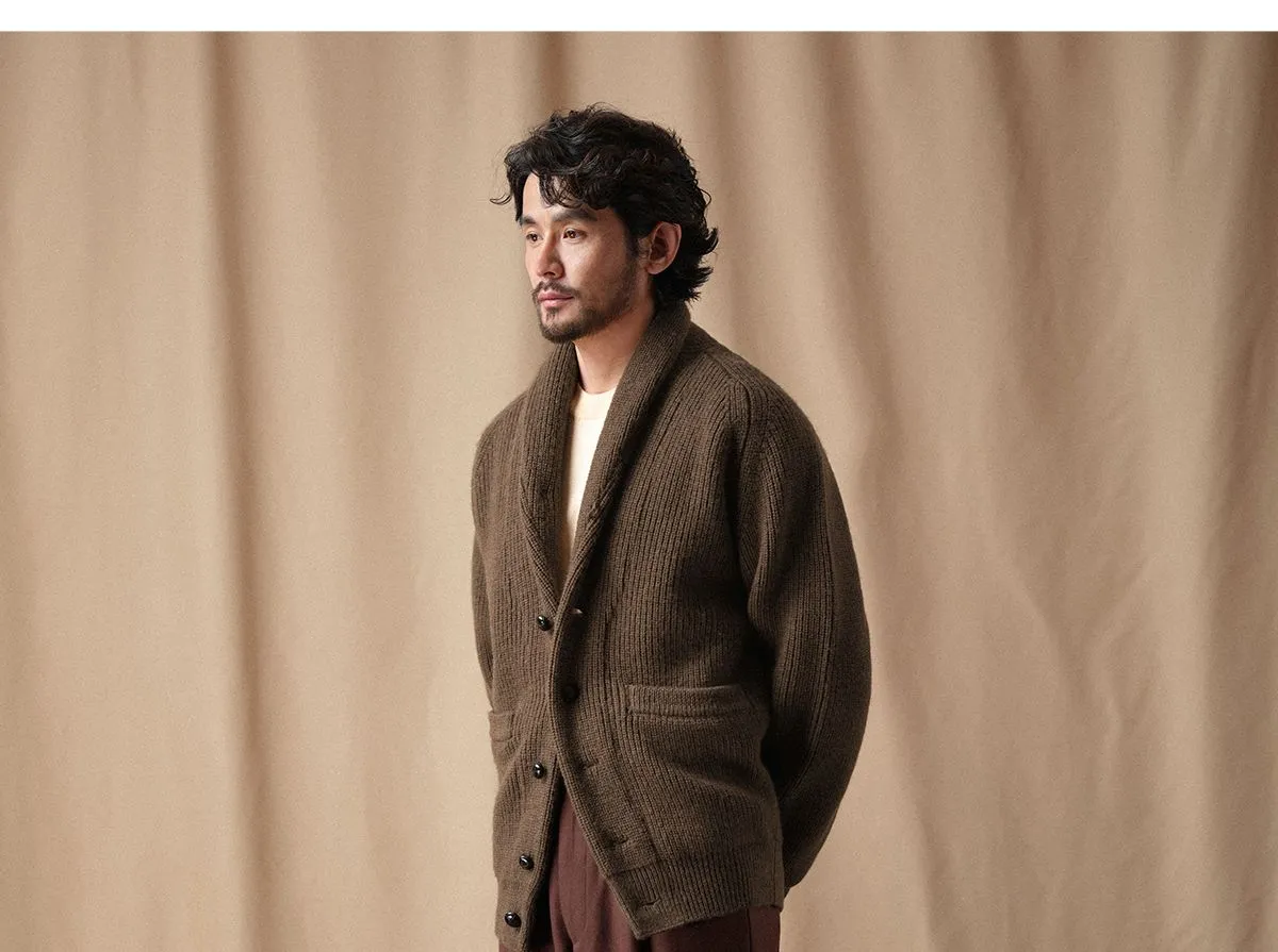 Pure Wool Shawl Collar Cardigan